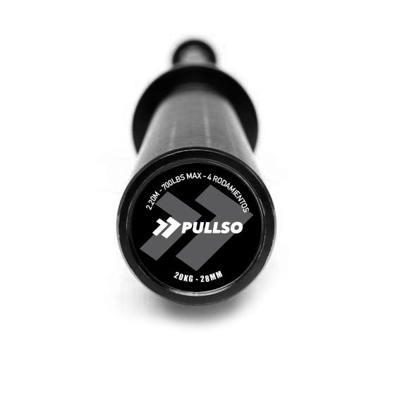Barra Olímpica 20 Kg Zinc Negro Pullso Fitness