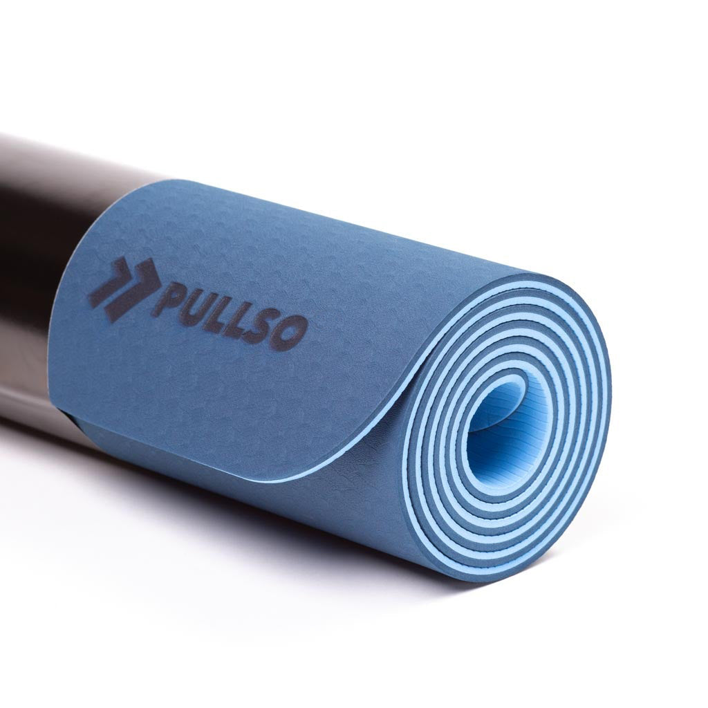 Mat de Yoga TPE 6mm Celeste/Azul Pullso Fitness