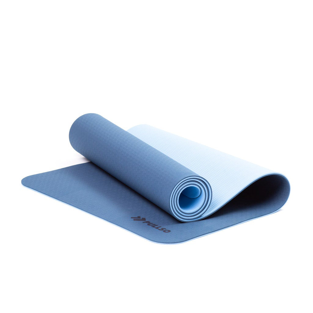 Mat de Yoga TPE 6mm Celeste/Azul Pullso Fitness