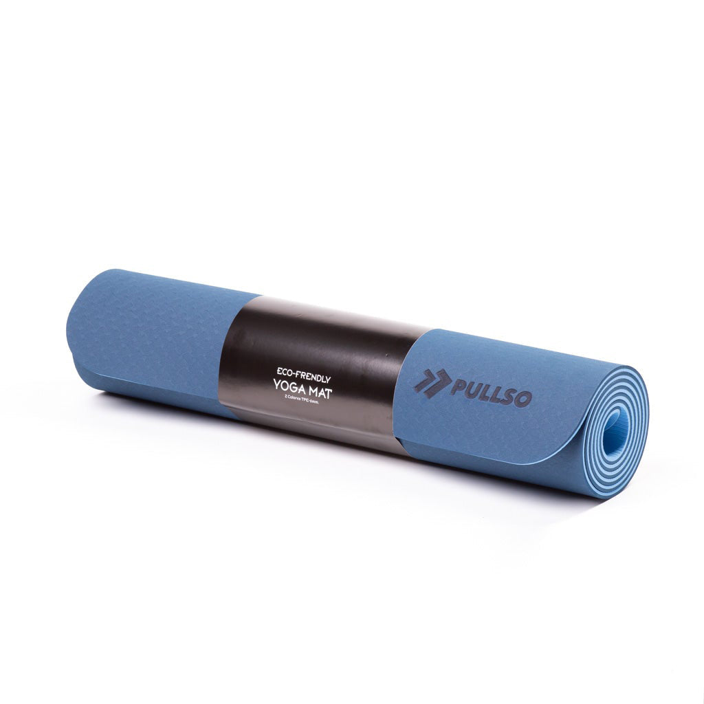 Mat de Yoga TPE 6mm Celeste/Azul Pullso Fitness