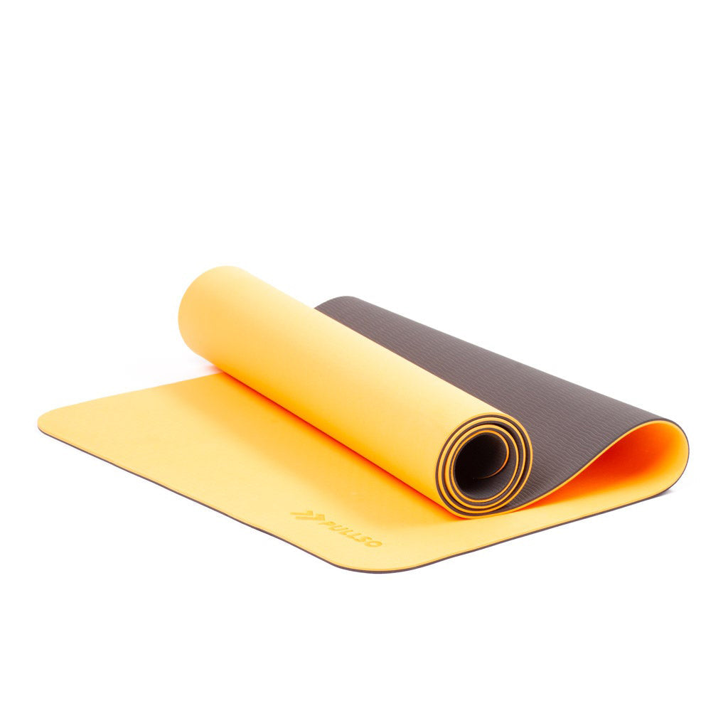 Mat de Yoga TPE 6mm Cafe/Naranjo Pullso Fitness
