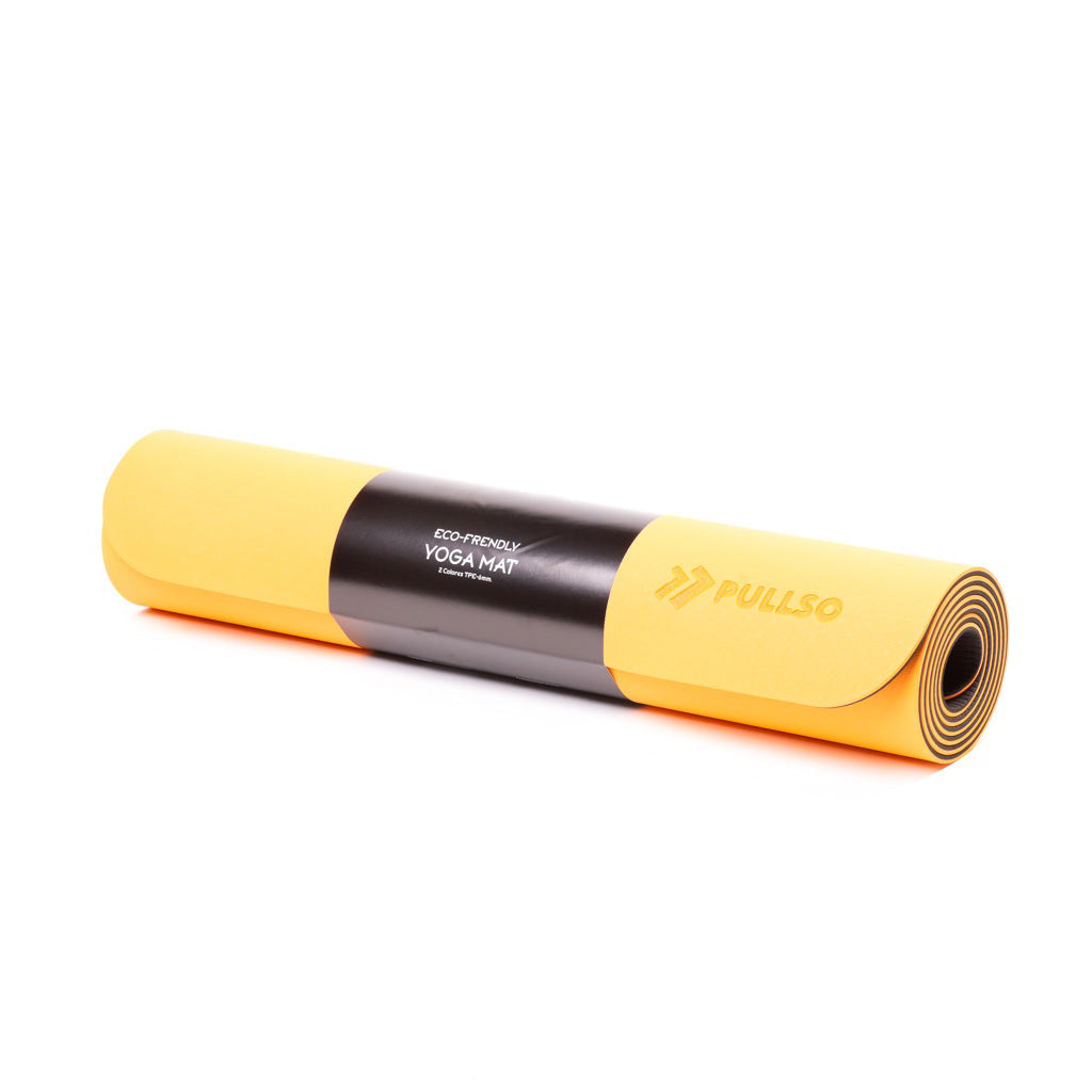 Mat de Yoga TPE 6mm Cafe/Naranjo Pullso Fitness