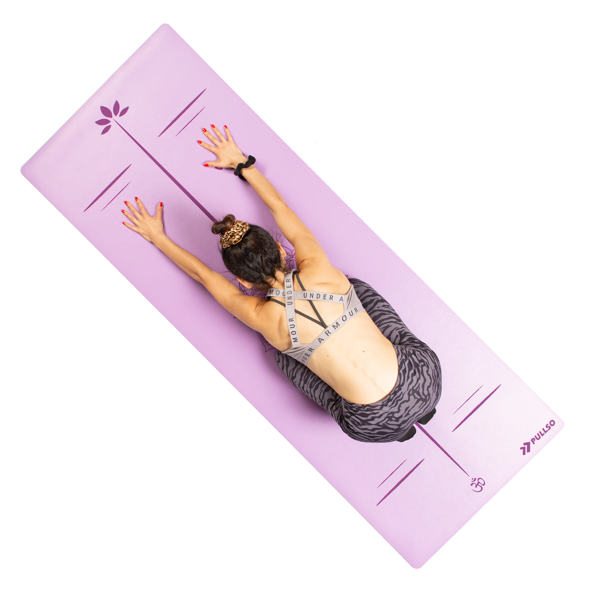 Mat de Yoga Violet Flower PU 5mm Pullso Fitness
