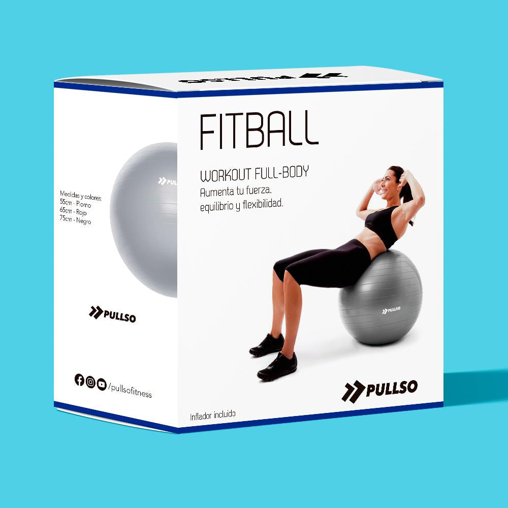 Fitball 65cm Rojo Balón de Pilates Pullso Fitness
