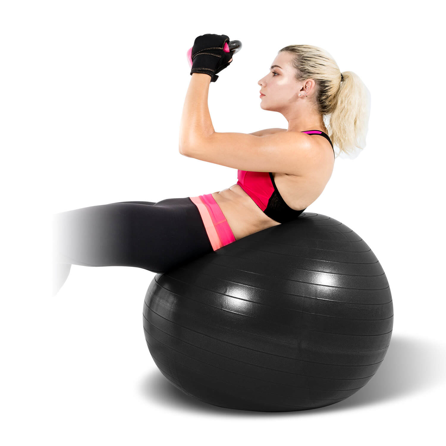 Fitball 75cm Negro Balón de Pilates Pullso Fitness